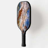 Abstract zandstrandpatroon waterschuimpatroon pickleball paddle (Links)