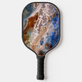 Abstract zandstrandpatroon waterschuimpatroon pickleball paddle (Achterkant)
