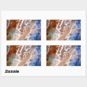 Abstract zandstrandpatroon waterschuimpatroon rechthoekige sticker (Vel)