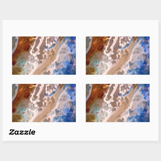 Abstract zandstrandpatroon waterschuimpatroon rechthoekige sticker (Vel)