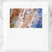 Abstract zandstrandpatroon waterschuimpatroon rechthoekige sticker (Tas)