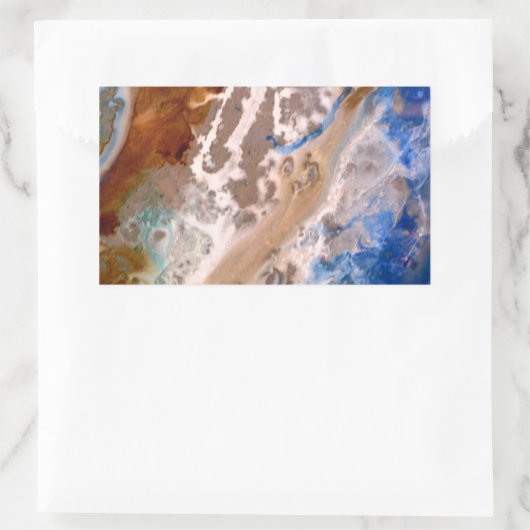 Abstract zandstrandpatroon waterschuimpatroon rechthoekige sticker (Tas)