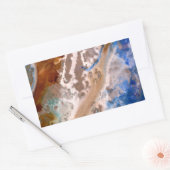 Abstract zandstrandpatroon waterschuimpatroon rechthoekige sticker (Envelop)