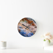 Abstract zandstrandpatroon waterschuimpatroon ronde klok (Huis)