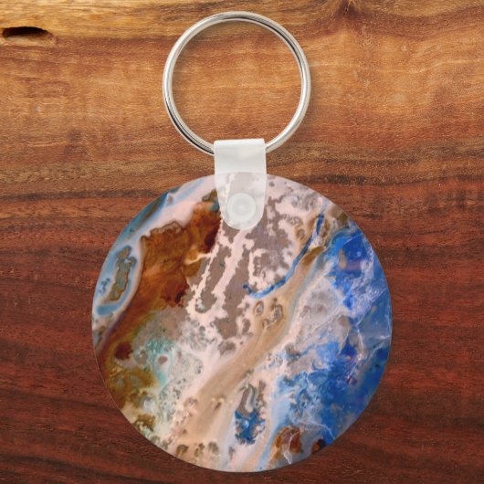 Abstract zandstrandpatroon waterschuimpatroon sleutelhanger (Voorkant)