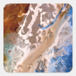 Abstract zandstrandpatroon waterschuimpatroon vierkante sticker