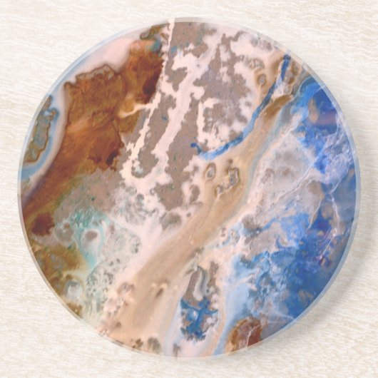 Abstract zandstrandpatroon waterschuimpatroon zandsteen onderzetter (Voorkant)