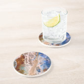 Abstract zandstrandpatroon waterschuimpatroon zandsteen onderzetter (Zijkant)