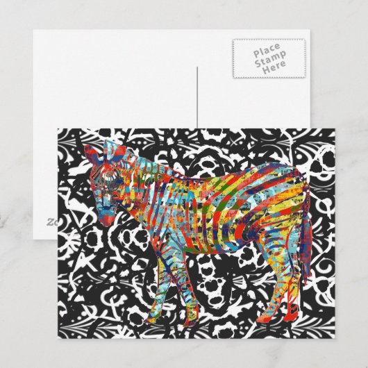 Abstract Zebra Briefkaart (Voorkant / Achterkant)