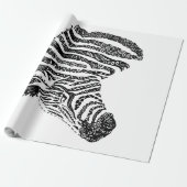 Abstract Zebra Canvas Black White Cadeaupapier (Uitgerold)