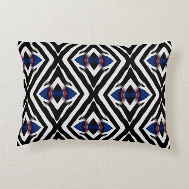 Abstract zebra diamantpatroon accent kussen (Achterkant)