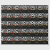 Abstract Zebra - Rood zwart - wit goud Cadeaupapier (Vlak)