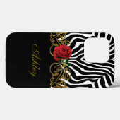 Abstract Zebra - Rood zwart - wit goud Case-Mate iPhone Case (Achterkant (horizontaal))