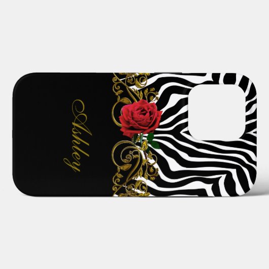 Abstract Zebra - Rood zwart - wit goud Case-Mate iPhone Case (Achterkant (horizontaal))