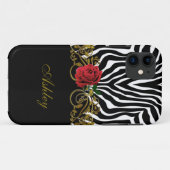 Abstract Zebra - Rood zwart - wit goud Case-Mate iPhone Case (Achterkant (horizontaal))