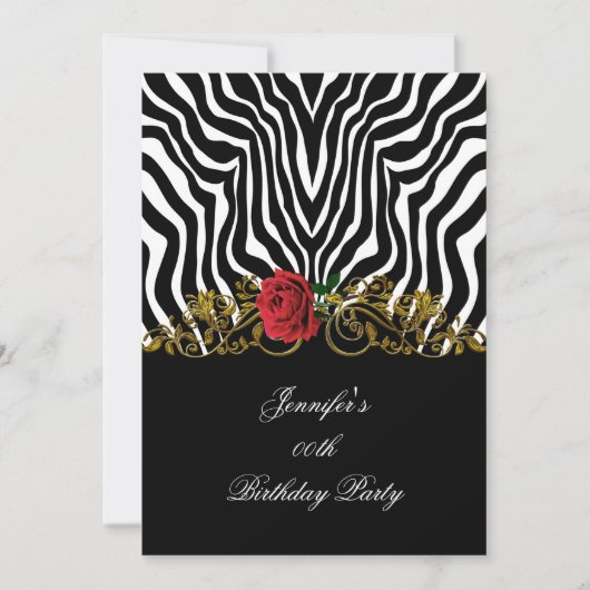 Abstract Zebra - Rood zwart - wit goud Kaart (Voorkant)