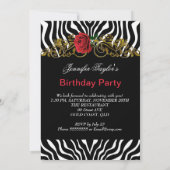 Abstract Zebra - Rood zwart - wit goud Kaart (Achterkant)