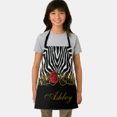 Abstract Zebra - Rood zwart - wit goud Schort (Insitu)