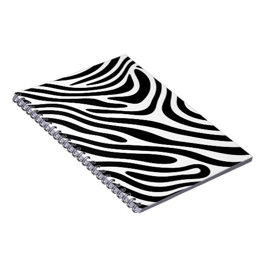 Abstract Zebra Swirl Pattern (zwart-wit) Notitieboek (Rechterzijde)