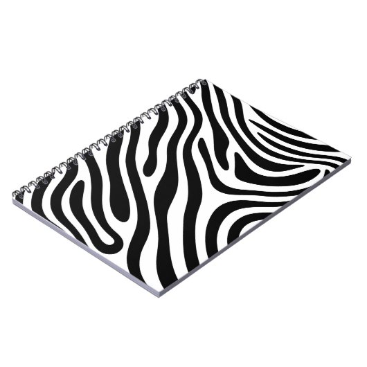 Abstract Zebra Swirl Pattern (zwart-wit) Notitieboek (Linkerzijde)