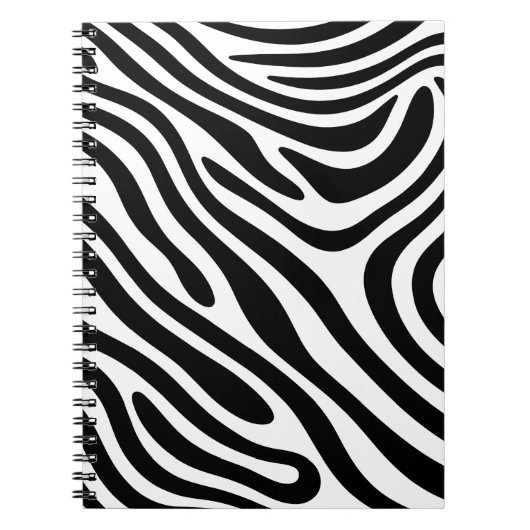 Abstract Zebra Swirl Pattern (zwart-wit) Notitieboek (Voorkant)