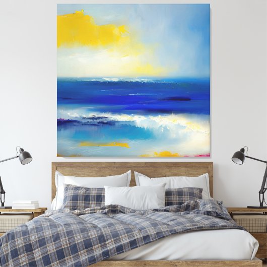 Abstract Zee 04 Canvas Afdruk (Insitu (Slaapkamer))