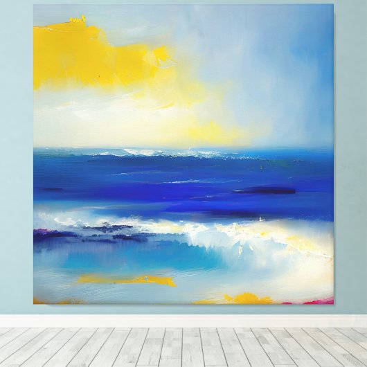 Abstract Zee 04 Canvas Afdruk (Insitu (Houten vloer))