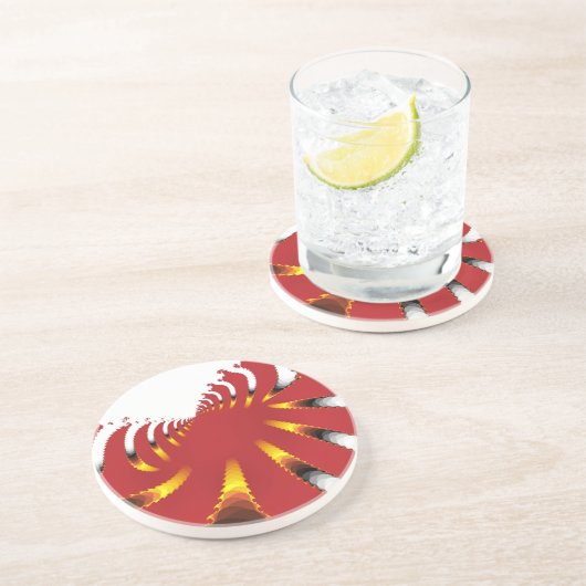 ABSTRACT ZEE ANEMONE ZANDSTEEN ONDERZETTER (Zijkant)