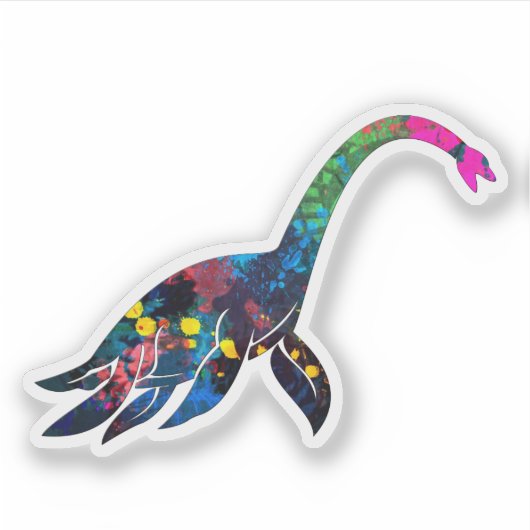 Abstract Zee Dinosaur bekend als Plesiosaurus Sticker (Voorkant)