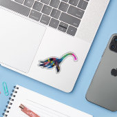 Abstract Zee Dinosaur bekend als Plesiosaurus Sticker (Laptop met iPhone)