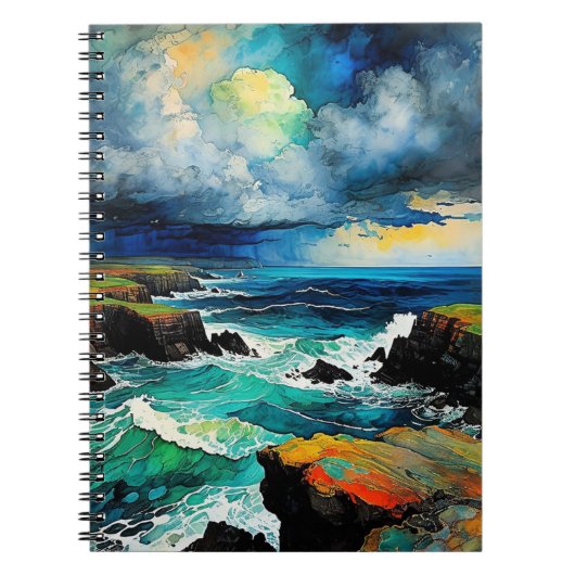 Abstract Zee en Storm | Notitieboek Journal (Voorkant)