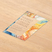 Abstract Zee golven en zandstenen strand bruiloft Acryl Uitnodigingen (Laagn)