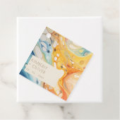 Abstract Zee golven en zandstenen strand bruiloft Bedankjes Labels (In situ)