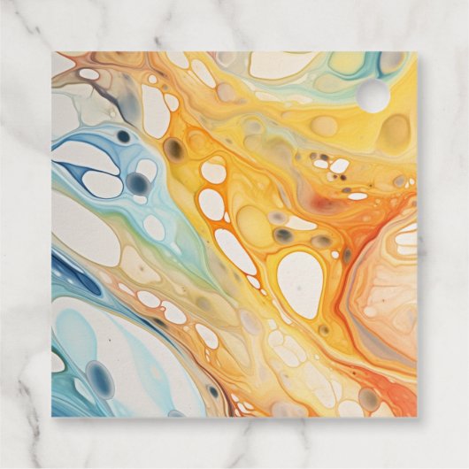 Abstract Zee golven en zandstenen strand bruiloft Bedankjes Labels (Achterkant)