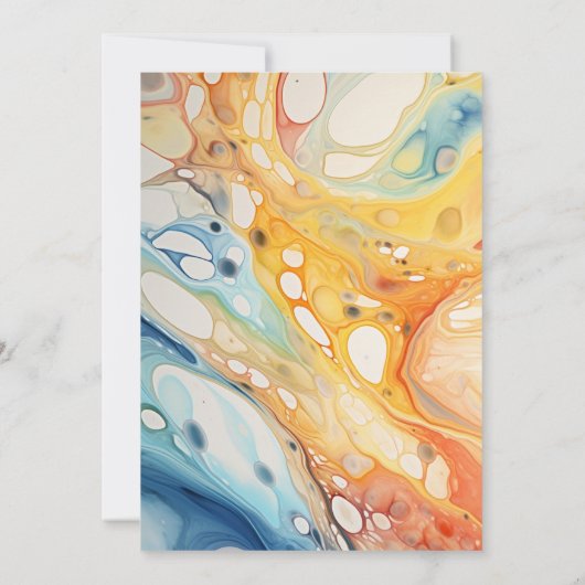 Abstract Zee golven en zandstenen strand bruiloft Kaart (Achterkant)