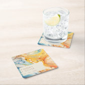 Abstract Zee golven en zandstenen strand bruiloft Kartonnen Onderzetters (Insitu)