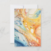 Abstract Zee golven en zandstenen strand bruiloft RSVP Kaartje (Achterkant)