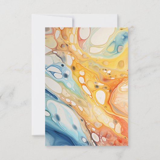 Abstract Zee golven en zandstenen strand bruiloft RSVP Kaartje (Achterkant)