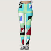 Abstract Zee groen mozaïekpatroon Leggings (Voorkant)
