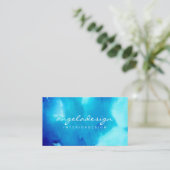 Abstract Zee Ink Blue Ocean Ombre Visitekaartje (Staand voorkant)