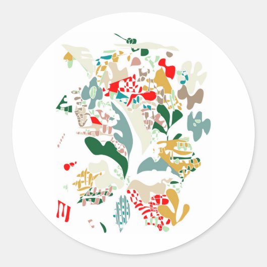 Abstract zee koraal ronde sticker (Voorkant)