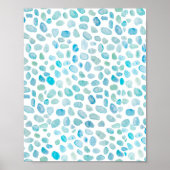 Abstract Zee Poster Blauw Pond Ocean Pattern (Voorkant)