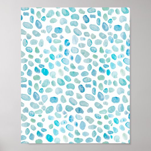 Abstract Zee  Poster Blauw Pond Ocean Pattern (Voorkant)