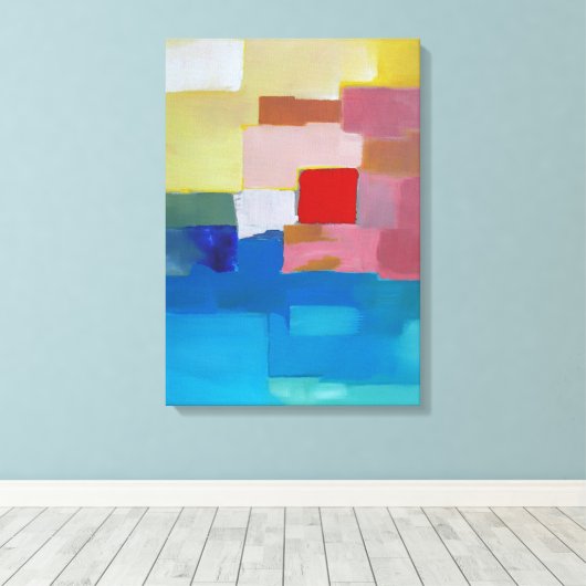 Abstract Zee voor schilderen / eiland / Sky - Rood Canvas Afdruk (Insitu (Houten vloer))