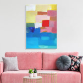 Abstract Zee voor schilderen / eiland / Sky - Rood Canvas Afdruk (Insitu (Woonkamer))