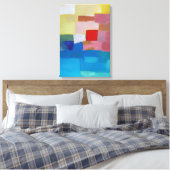 Abstract Zee voor schilderen / eiland / Sky - Rood Canvas Afdruk (Insitu (Slaapkamer))