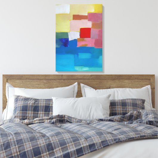 Abstract Zee voor schilderen / eiland / Sky - Rood Canvas Afdruk (Insitu (Slaapkamer))