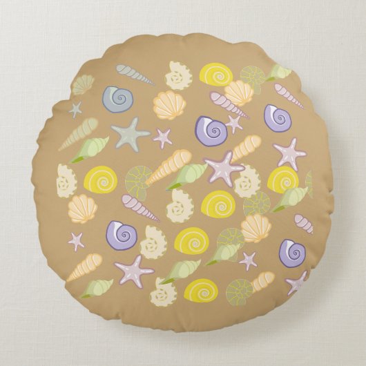 Abstract Zeedieren Rond Kussen (Voorkant)