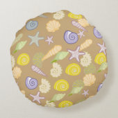Abstract Zeedieren Rond Kussen (Achterkant)