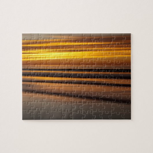 Abstract zeegezicht bij zonsondergang, CA Legpuzzel (Horizontaal)